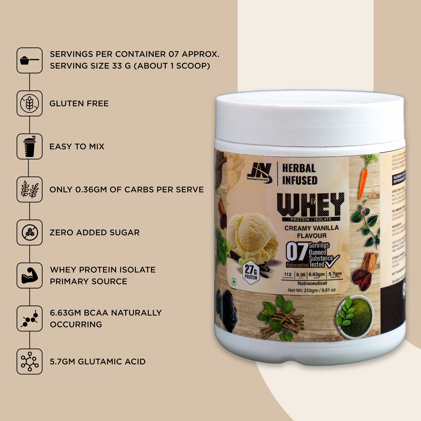 Joint Nutrition Isolate Whey Protein Creamy Vanilla 250g