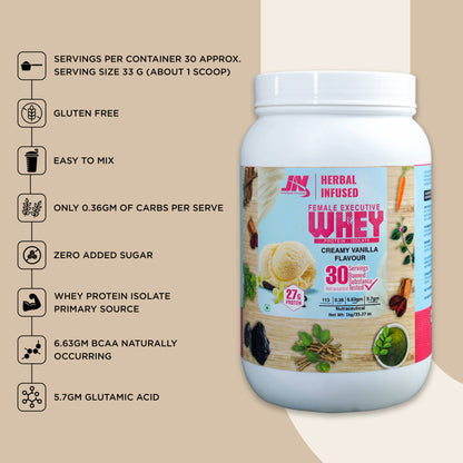 Isolate Whey Protein For Women | Vanilla Flavour - 27g Protein
